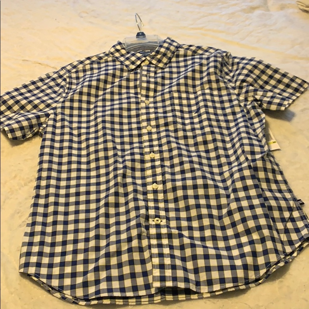 W/tag Blue checkered short sleeve dress shirt